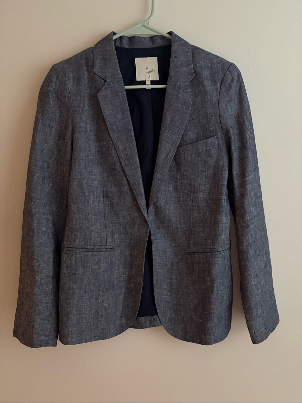 Joie Women’s 100% Linen Blazer, Size 2, Denim Blue